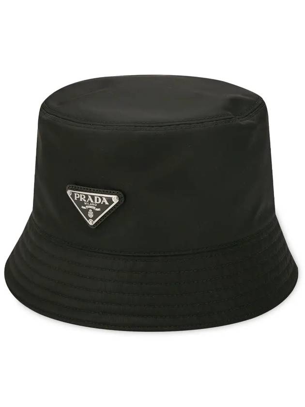 Re-Nylon Triangle Logo Bucket Hat Black - PRADA - BALAAN 4