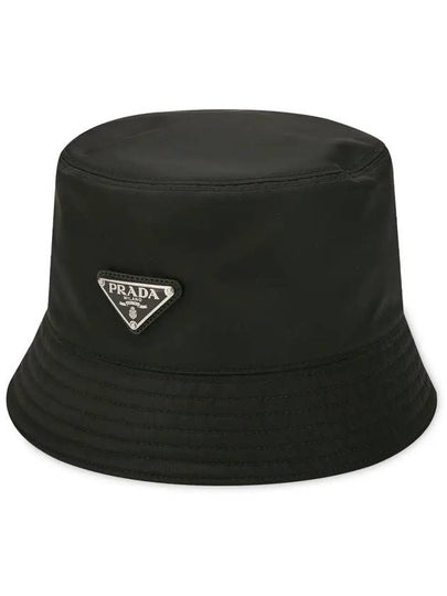 Re-Nylon Triangle Logo Bucket Hat Black - PRADA - BALAAN 2