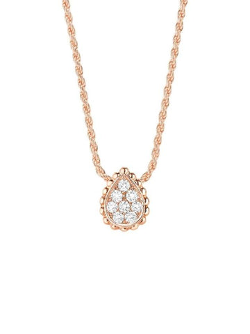 Serpent Bohème pendant xs motif pink gold diamond necklace women - BOUCHERON - BALAAN 1