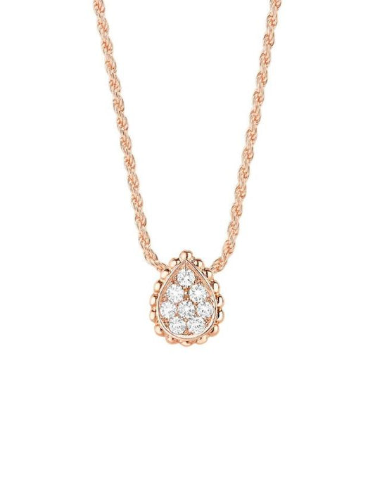 Serpent Bohème pendant xs motif pink gold diamond necklace women - BOUCHERON - BALAAN 1