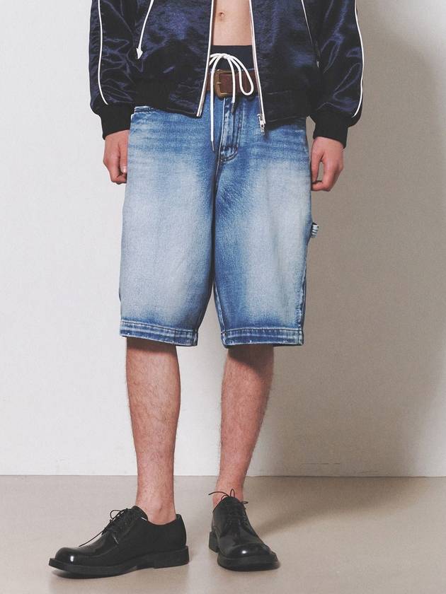 Carpenter Bermuda Denim Shorts Blue - NUAKLE - BALAAN 1