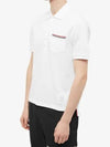 Men's Three Stripes Pocket Mercerized Short Sleeve Polo Shirt White - THOM BROWNE - BALAAN 3