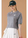 Wool touch collar neck short sleeve knit GRAY - MONBIRDIE GOLF - BALAAN 6