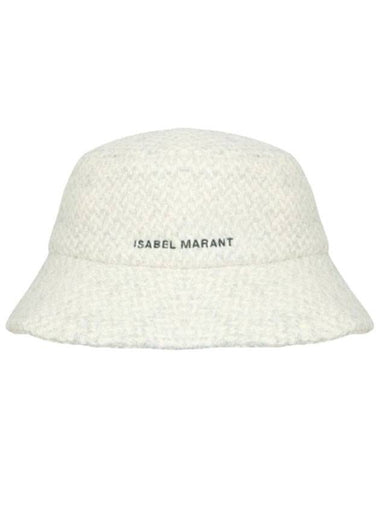 Denji Logo Wool Bucket Hat Chalk - ISABEL MARANT - BALAAN 1