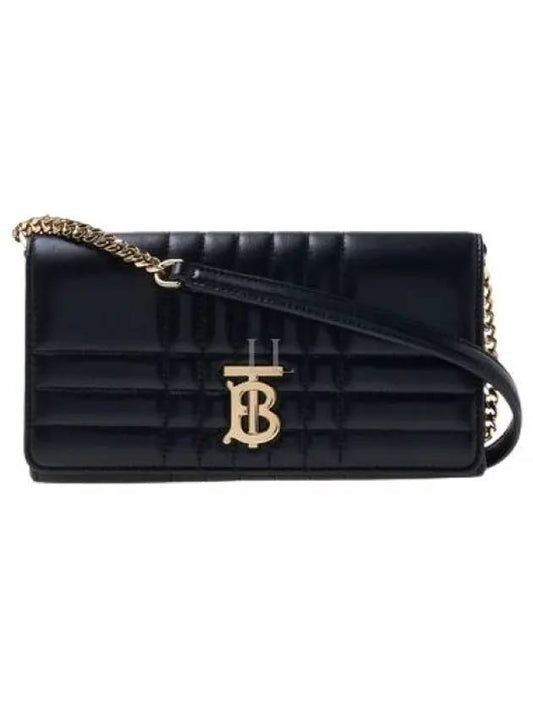 Women's Detachable Strap Quilted Leather Lola Cross Bag Black Light Gold - BURBERRY - BALAAN 2