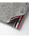 Donegal Twist Cable 4 Bar Classic V Neck Cardigan Light Grey - THOM BROWNE - BALAAN 10