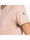 Cotton Jersey Short Sleeve T Shirt Light Pink - MONCLER - BALAAN 5