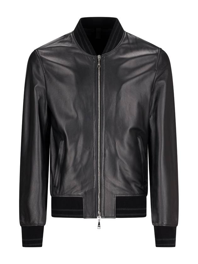 BLACK LEATHER JACKET - TAGLIATORE - BALAAN 1