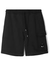 Men's Diagonal Cotton Track Shorts Black - CP COMPANY - BALAAN 2