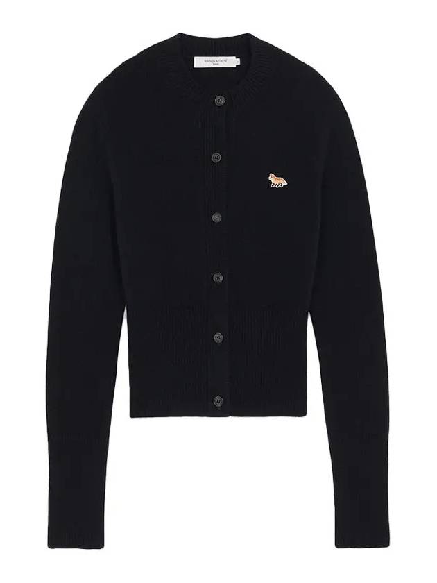 Baby Fox Patch Round Neck Fitted Cardigan Navy - MAISON KITSUNE - BALAAN 2