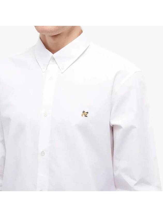 Small Fox Head Patch Classic Long Slevee Shirt White - MAISON KITSUNE - BALAAN 3