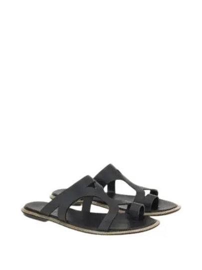 Chain Detail Strap Sandals Black - SALVATORE FERRAGAMO - BALAAN 2