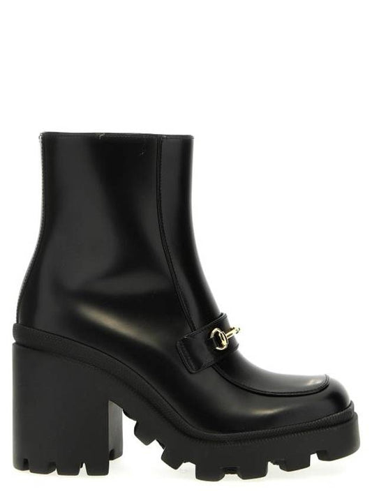 Middle Boot with Horsebit Black Leather - GUCCI - BALAAN 1