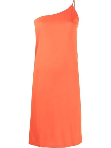 Women's Bodycon One Shoulder Midi Dress Orange - DSQUARED2 - BALAAN 1