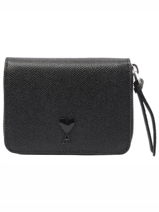 Heart Logo Card Wallet Black - AMI - BALAAN 1