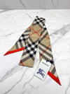 Check Red Hem Silk Scarf Beige - BURBERRY - BALAAN 4