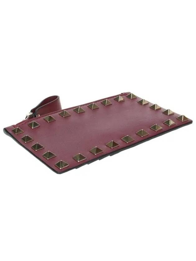 Rockstud Zipper Card Wallet Cerise - VALENTINO - BALAAN 6