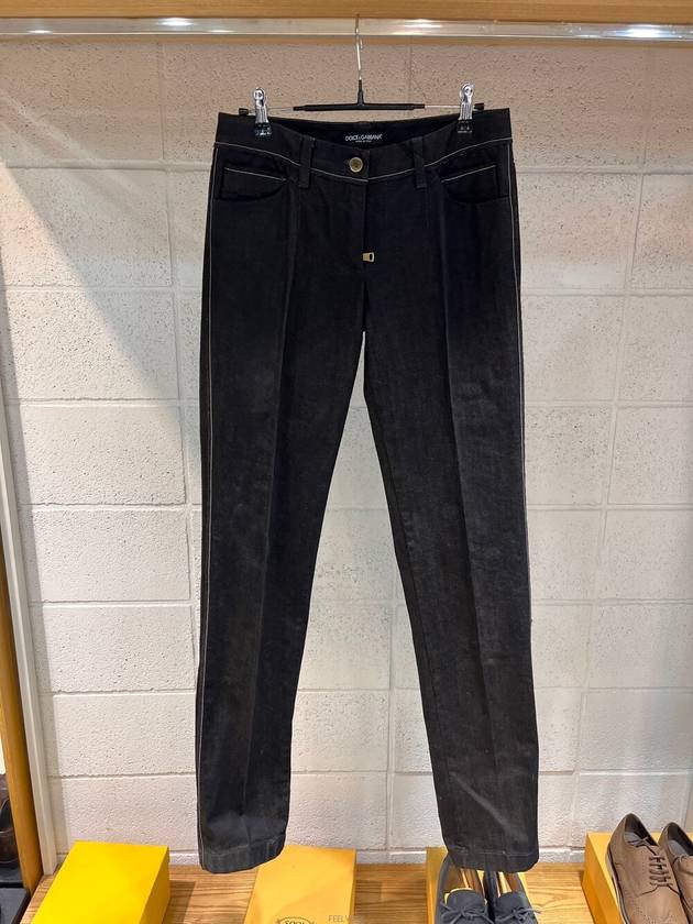 Women Gold Big Plate Jeans Black - DOLCE&GABBANA - BALAAN 3