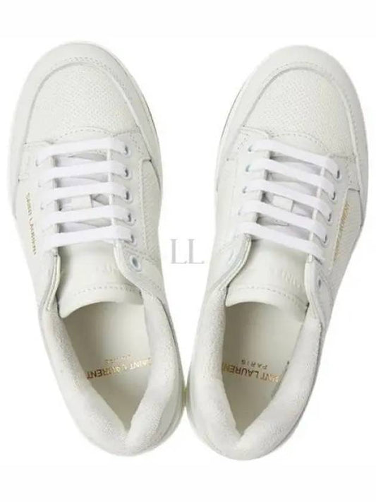 SL 61 Logo Signature Leather Low Top Sneakers White - SAINT LAURENT - BALAAN 2