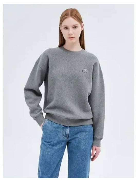 Women s Foxhead Patch Comfort Sweatshirt Medium Gray Melange Domestic Product - MAISON KITSUNE - BALAAN 1