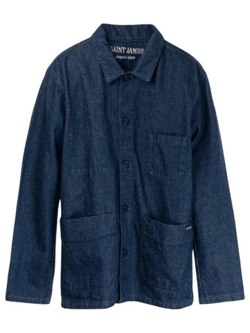 Men's Sirocco II Fisherman Button Cotton Canvas Jacket Denim - SAINT JAMES - BALAAN 1