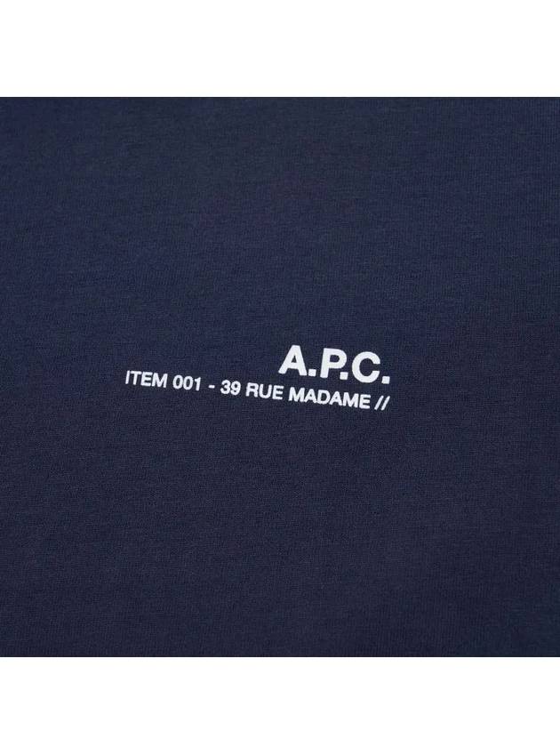 Item Logo Crew Neck Short Sleeve T-Shirt Navy - A.P.C. - BALAAN 4