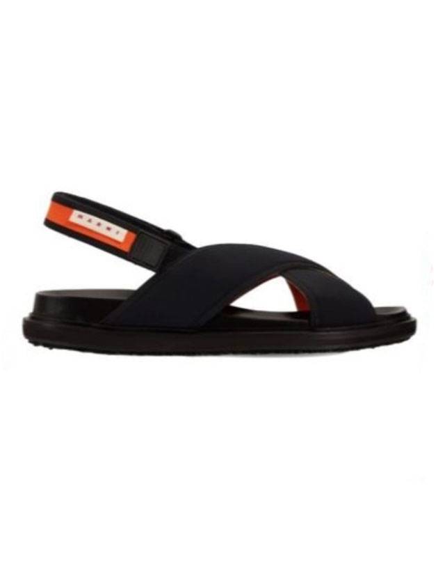 Fussbett red strap sandals black - MARNI - BALAAN.