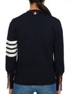 Milano Stitch 4 Bar Classic V Neck Fine Merino Wool Cardigan Navy - THOM BROWNE - BALAAN 5