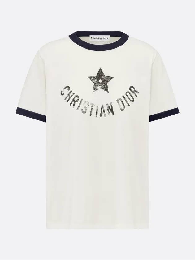 Dioliviera Cotton Short Sleeve T-Shirt Navy Ecru - DIOR - BALAAN 2