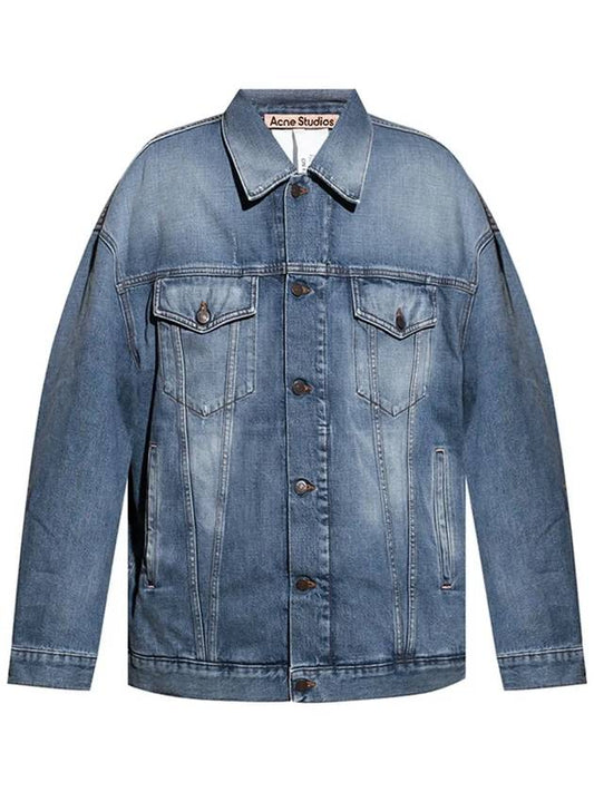 Men's Oversized Denim Jacket Mid Blue - ACNE STUDIOS - BALAAN 2