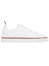 Tennis Vitello Calf Leather Low Top Sneakers White - THOM BROWNE - BALAAN 2