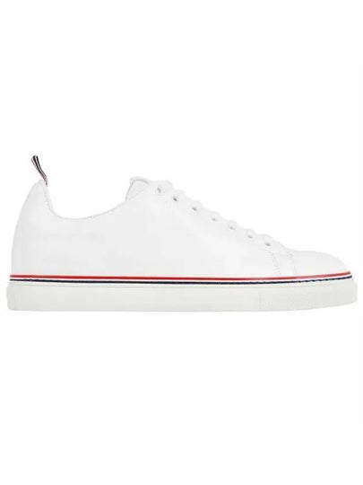 Tennis Vitello Calf Leather Low Top Sneakers White - THOM BROWNE - BALAAN 2