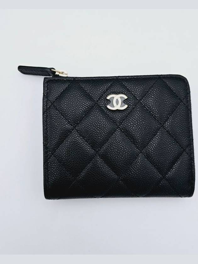 Classic zipper half wallet caviar black gold AP3999 - CHANEL - BALAAN 3