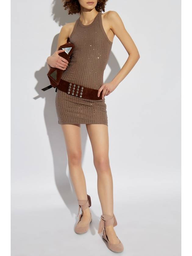 The Attico Dress With Decorative Finishing, Women's, Brown - THE ATTICO - BALAAN 2