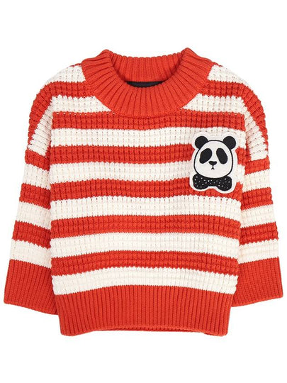 Kids Relax Fit Panda Patch Knit Top Red - MINI RODINI - BALAAN 2