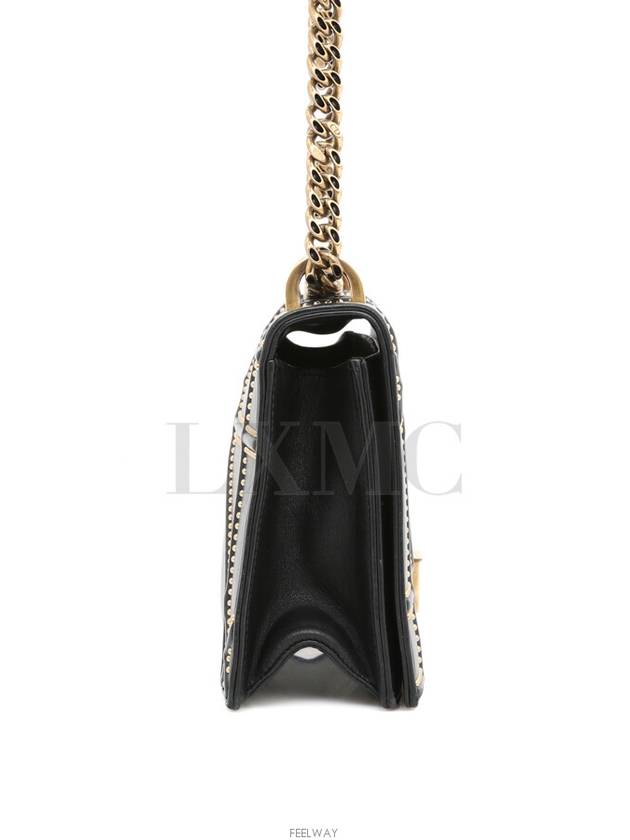 Black studded diorama flap chain bag gold - DIOR - BALAAN 3