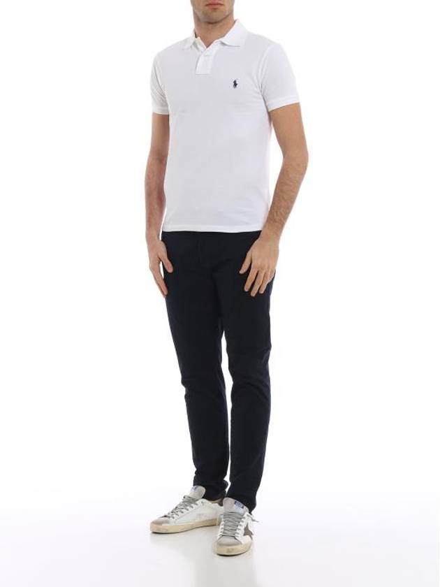 Logo Slim Fit Short Sleeve Polo Shirt White - POLO RALPH LAUREN - BALAAN 3