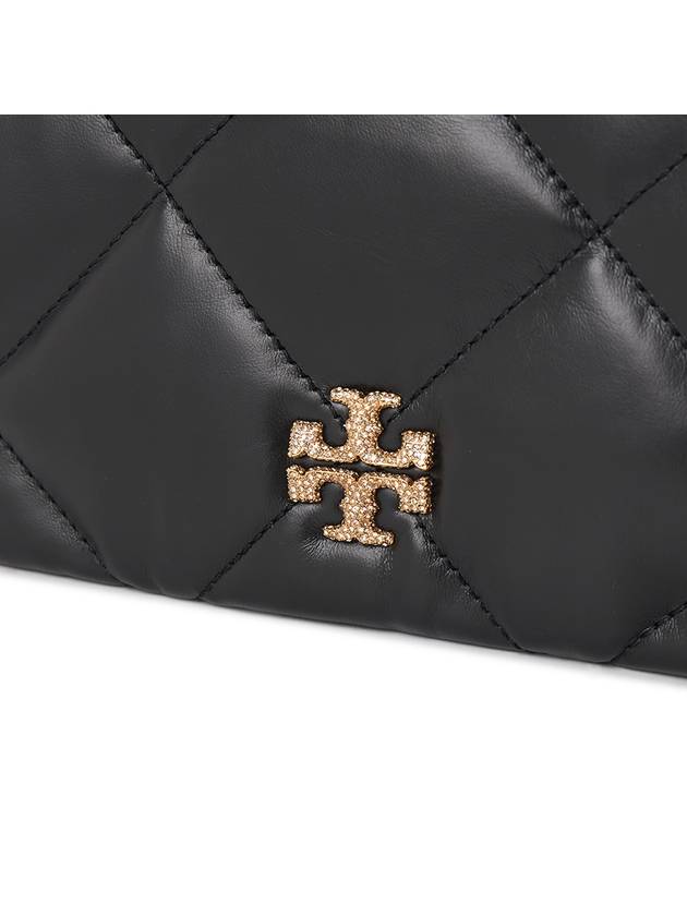 Kira Diamond Quilted Chain Long Wallet Black - TORY BURCH - BALAAN 8