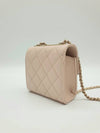 gold CC logo chain lambskin mini cross bag pink beige - CHANEL - BALAAN 6