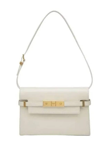 Small Manhattan Leather Shoulder Bag Blanc Vintage - SAINT LAURENT - BALAAN 1