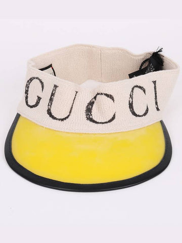 Logo lettering yellow XL sun cap 576251 - GUCCI - BALAAN 1