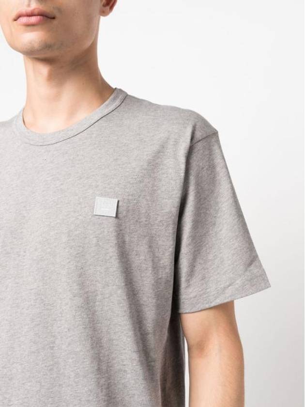 Face Logo Crew Neck Short Sleeve T-Shirt Grey - ACNE STUDIOS - BALAAN 4