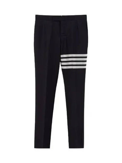 Diagonal Plain Weave Classic Wool Slacks Navy - THOM BROWNE - BALAAN 2