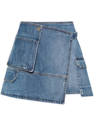 Asymmetric Denim Mini Skirt 3641MDD233L247292 - MSGM - BALAAN 1