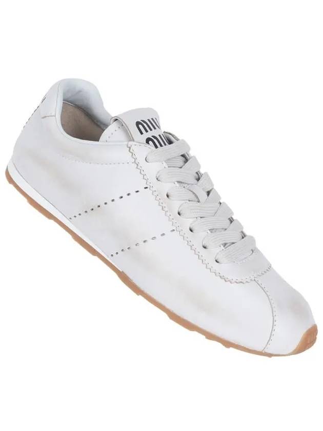 Bleached Nappa Leather Low Top Sneakers White - MIU MIU - BALAAN 2