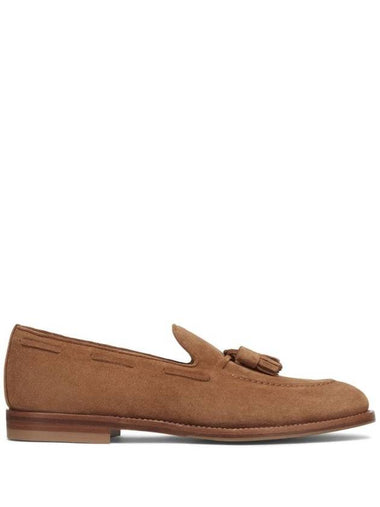 Tassel Decorated Suede Loafers Brown - BRUNELLO CUCINELLI - BALAAN 1