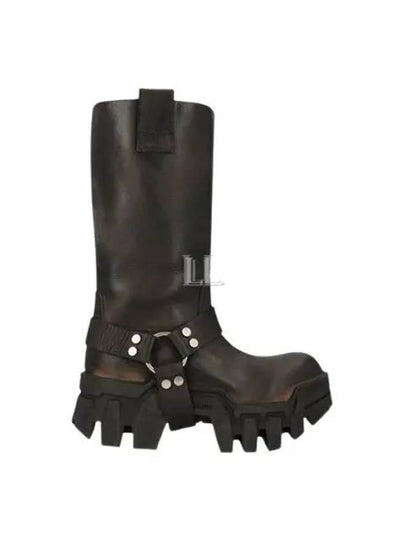 Bulldozer Harness Leather Middle Boots Black - BALENCIAGA - BALAAN 2