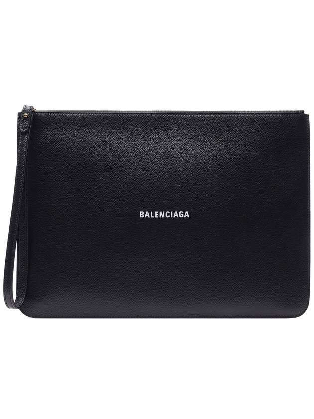 Logo Strap Cash Large Clutch Bag Black - BALENCIAGA - BALAAN 2