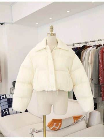 Cropped nylon down jacket vanilla 36 ML719 13FO F0032 - MIU MIU - BALAAN 1