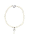 One Row Pearl Choker Necklace Silver - VIVIENNE WESTWOOD - BALAAN.